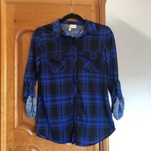 Passport Tops - Blue flannel button down Passport Tops - Blue flannel button down